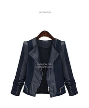 Load image into Gallery viewer, 2019 autumn new stylebig size fashion pu short coat was thin leather jacket women